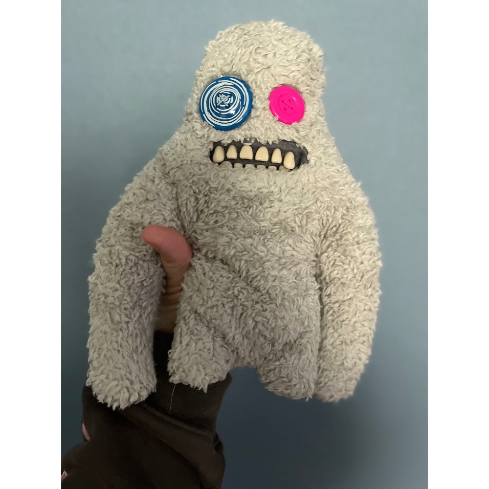 Fugglers Grin Gnashers‎ Grey Plush Monster Button Eye Stuffed Toy
